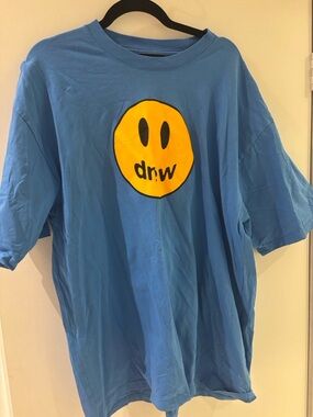 Blue tee with yellow smiley Drew House